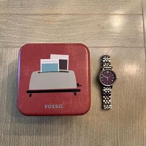Fossil Purple Stainless Steel Purple Dial Watch